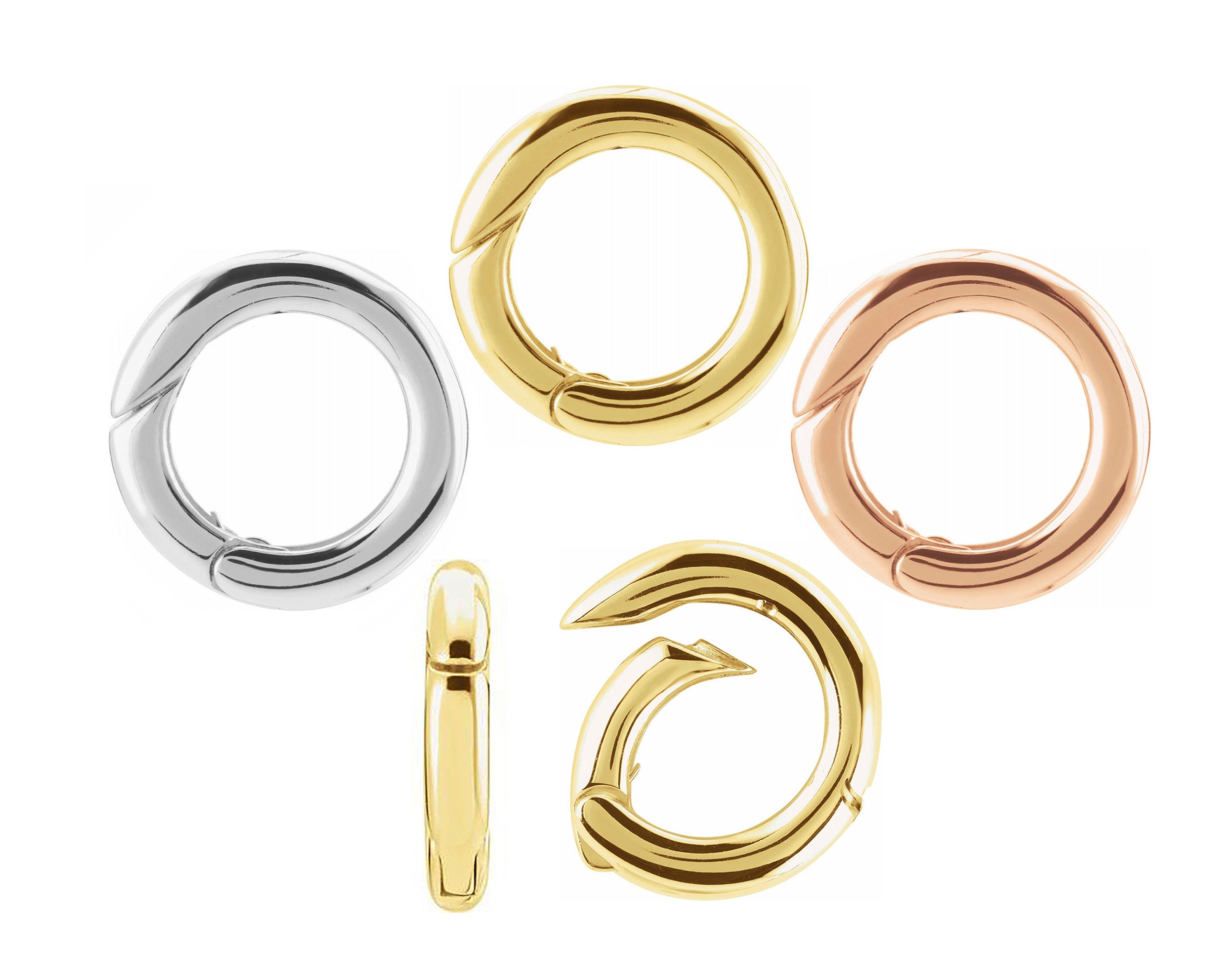 inBliss 14K Gold Charm Enhancer Lock, Gold Charm Clip, Real Gold Necklace  Enhancer Chain Connector Clasp Charm Enhancer Link Paperclip Chain Connector