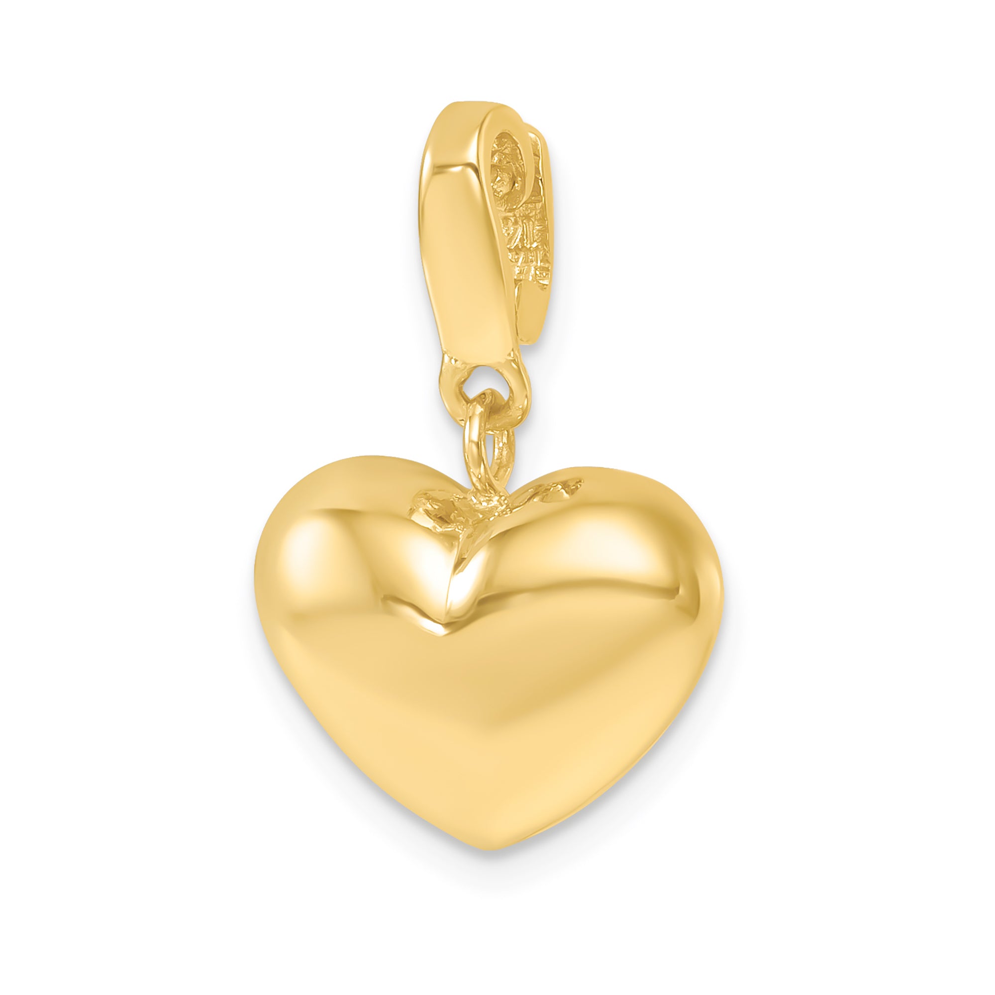 14k yellow gold heart online charm pendant