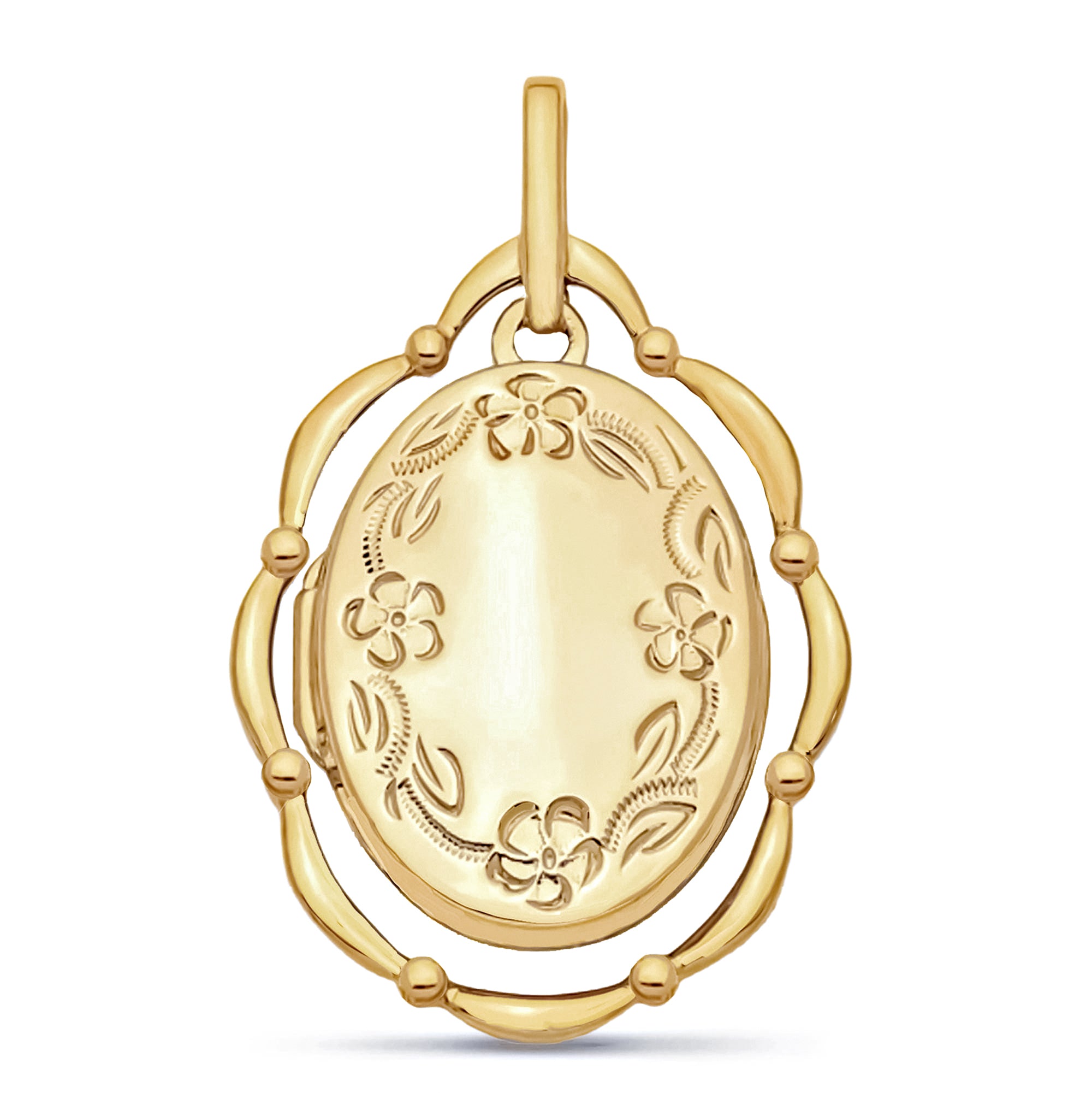 14k Gold Engraveable Floating Locket1