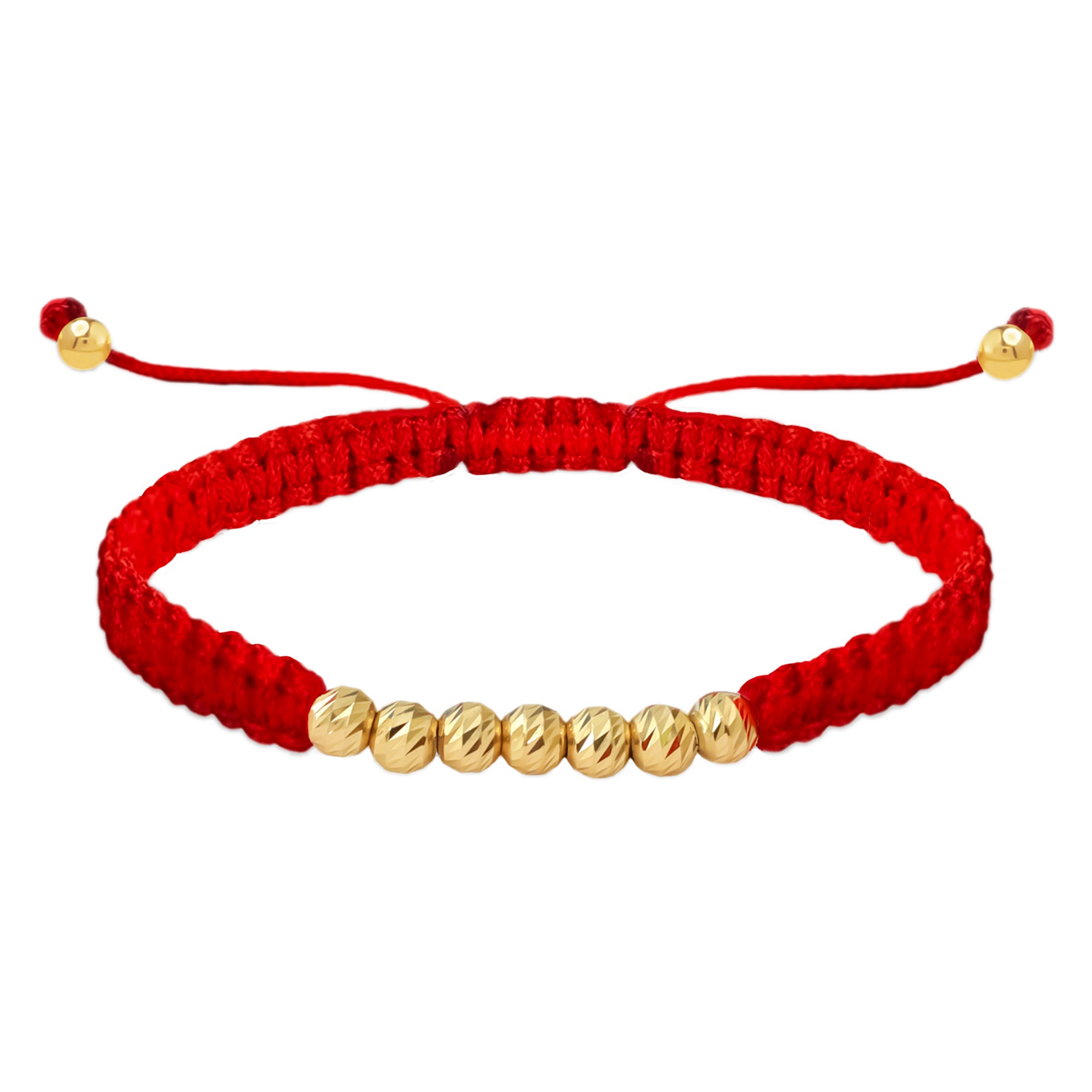 Buy 14k Gold Diamond Cut Red String Bracelet Silk Cord Red String Bracelet  Solid Gold Jewelry Waterproof Silk String Bracelet Online in India 