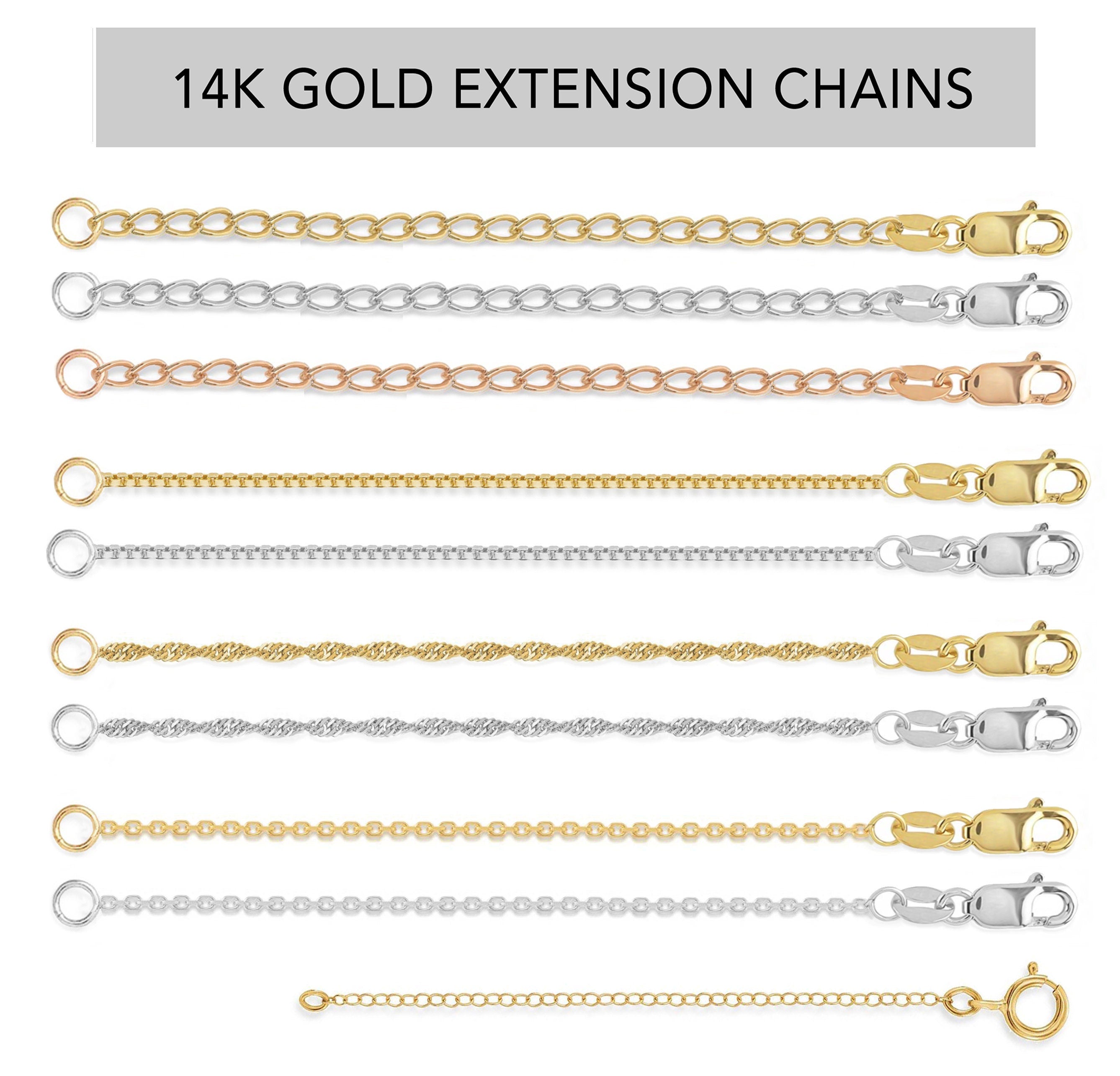 1.8mm Solid Curb Chain Extender in 14K Gold - 3