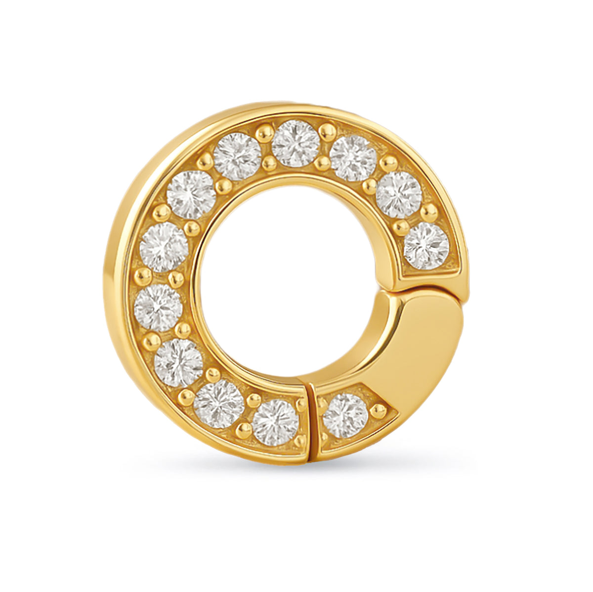 14k Gold Circular Diamond Charm Enhancer