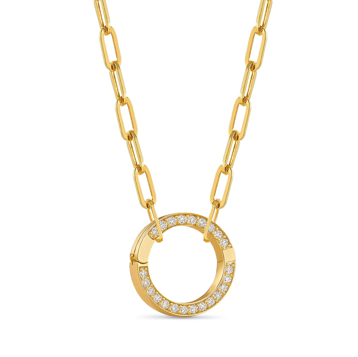 14k Gold Circular Diamond Charm Enhancer