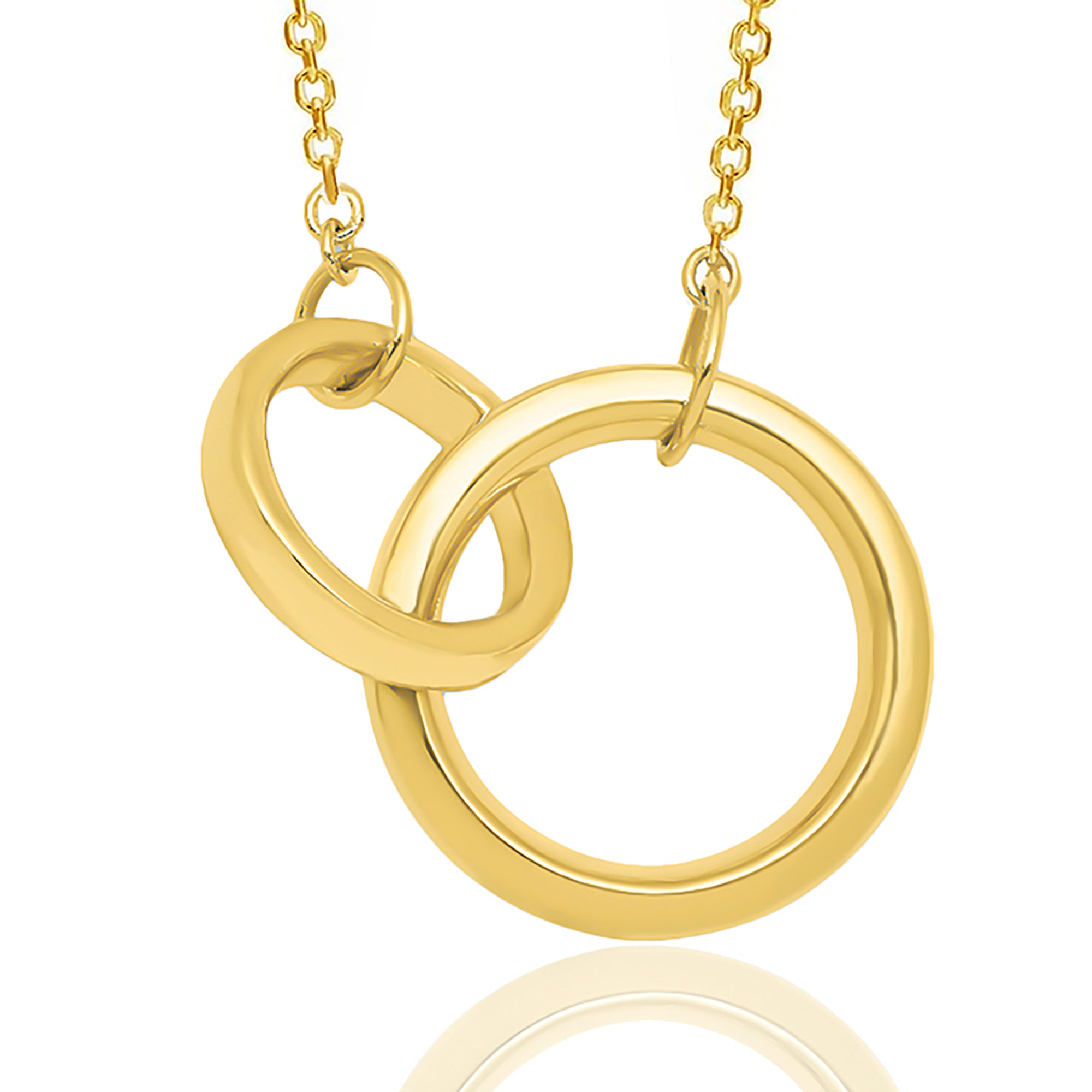 1/5ctw Diamond Interlocking Circles Two-Tone Gold Necklace | REEDS Jewelers