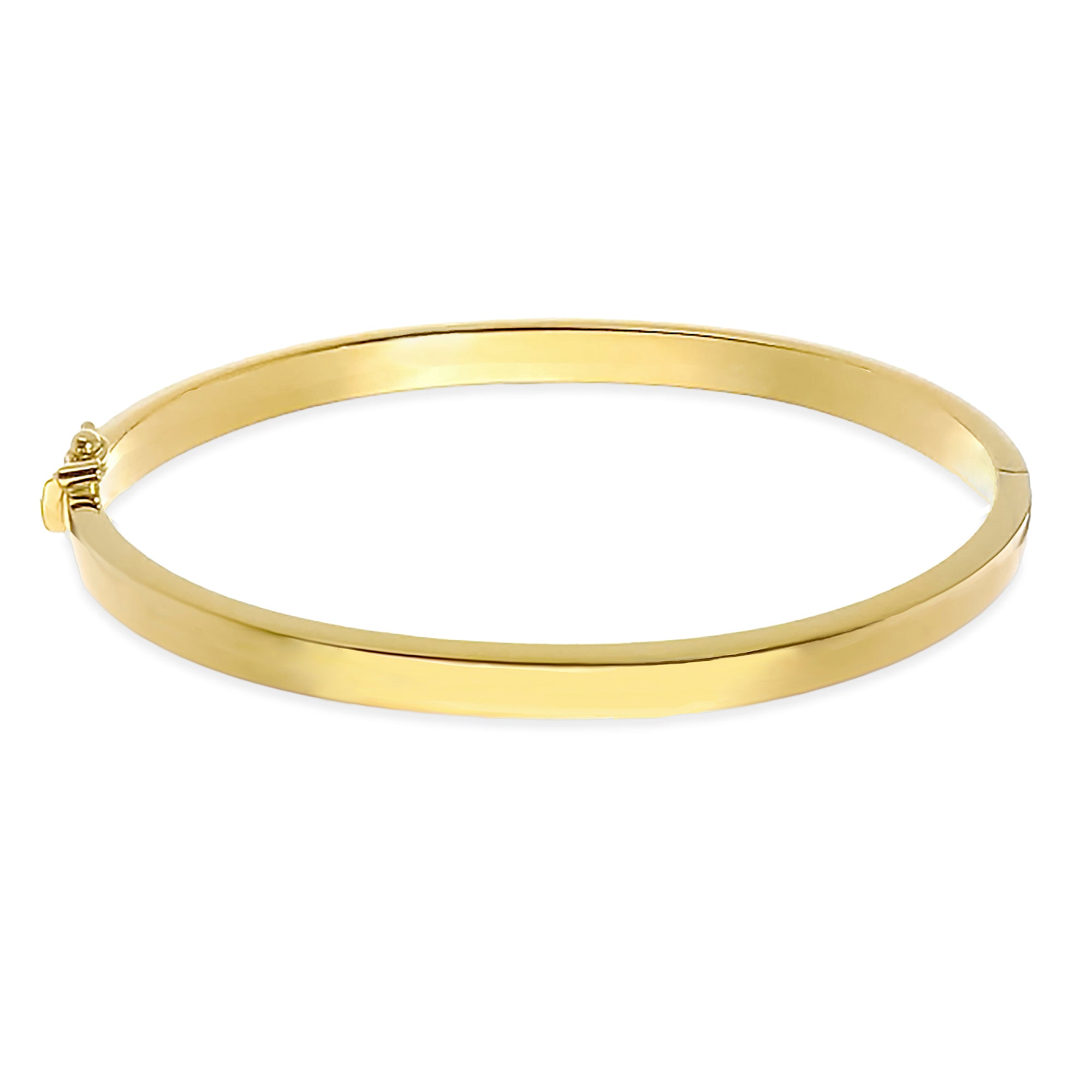 14k 18k Gold Flat Bangle Bracelet
