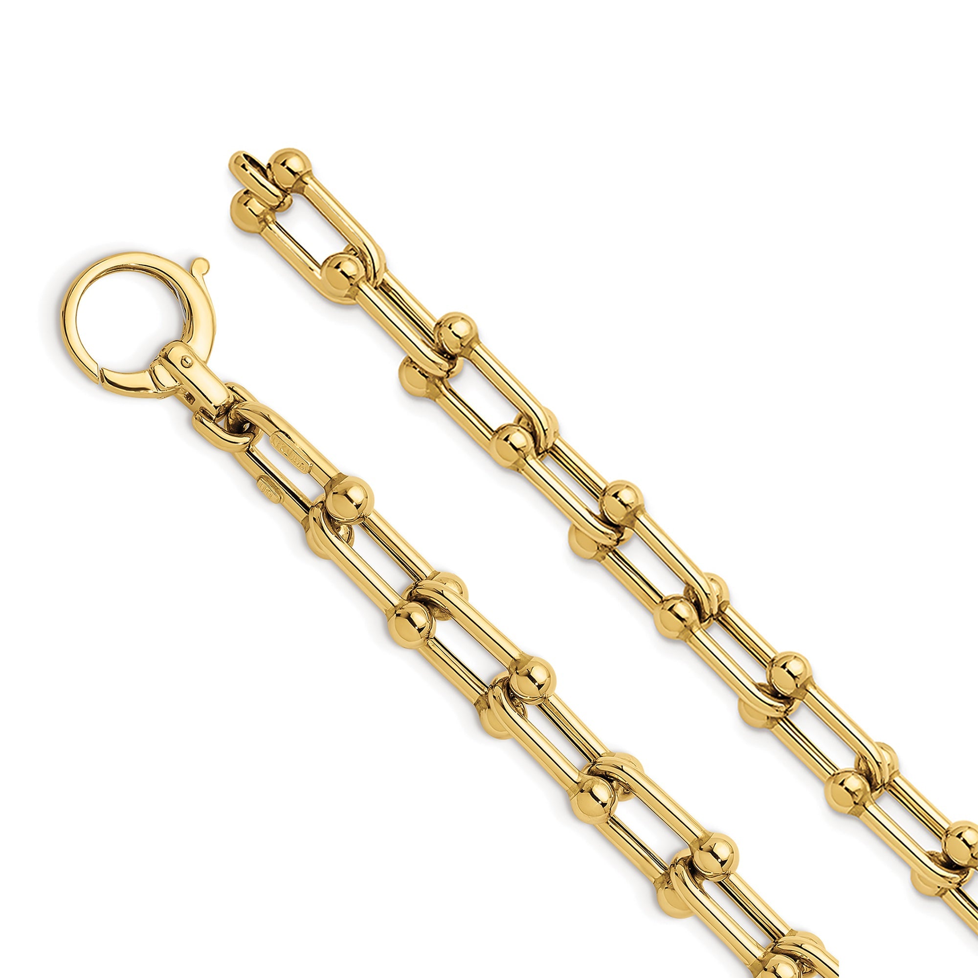14k White Gold Chunky Gold U-Link Hardware Horseshoe Chain Necklace