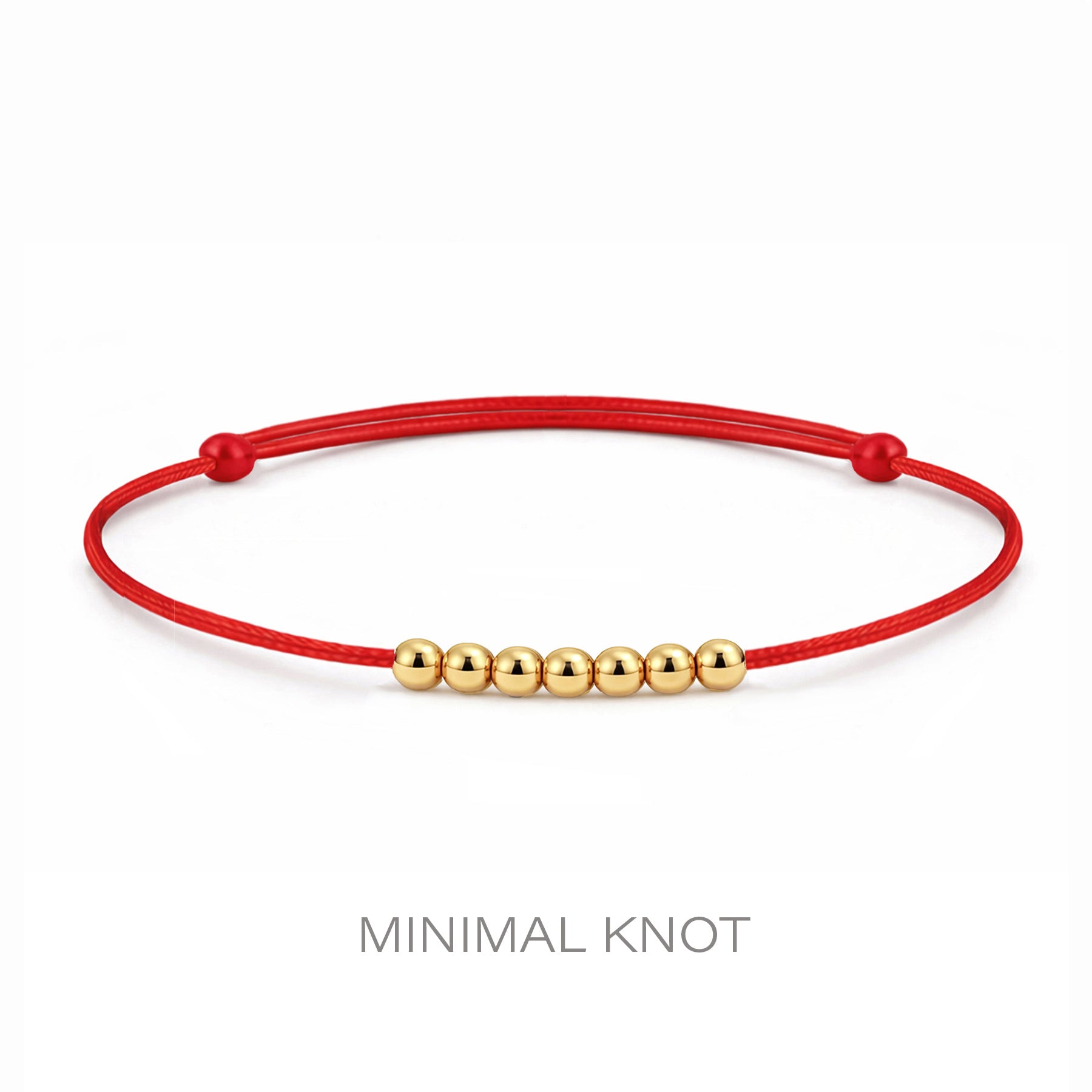 14K Solid Gold 7 Day Good Luck Red String Bracelet 7 Day Good Luck