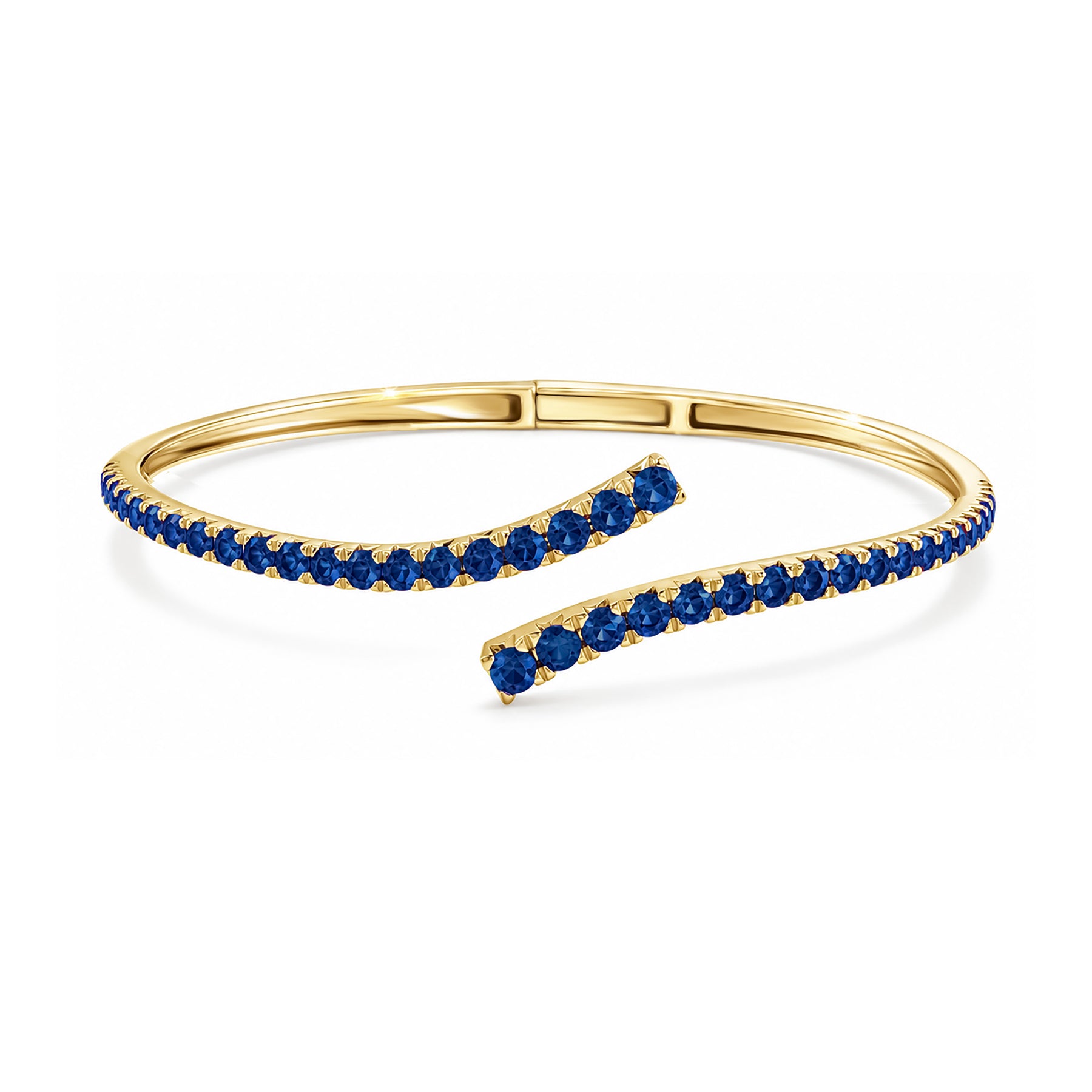 Ruby Bypass Bangle Bracelet 14K Solid Gold