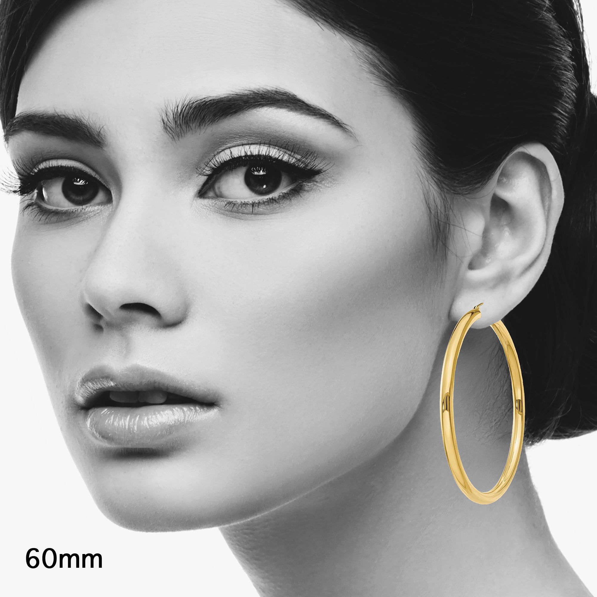 14k gold hoop on sale earrings 60mm