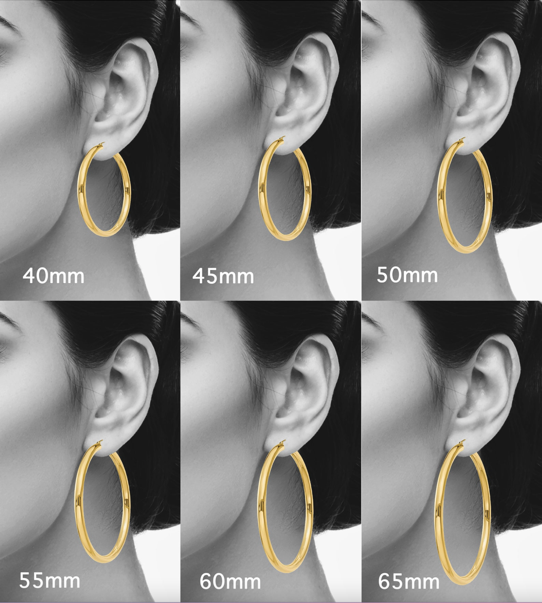 14K Gold 45mm Round Hoop Earrings - JCPenney